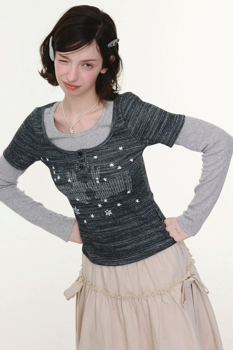 Starry Night Retro Top