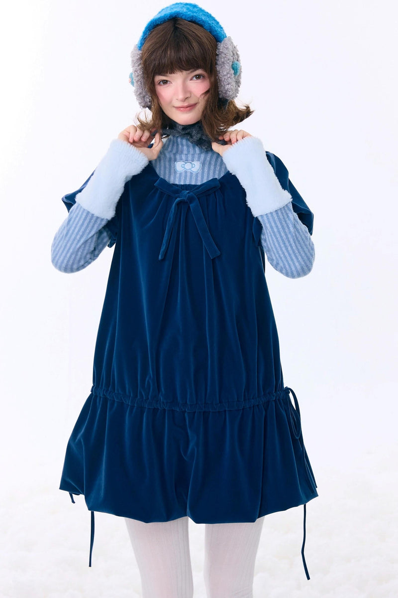 Dark Blue Velvet Dress