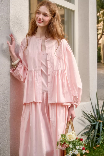 Baby Pink Sweet Dress + Shirt