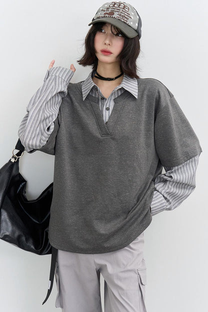 Patchwork Color Block Blouse