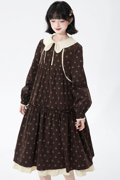 Cherry Doll Collar Retro Dress
