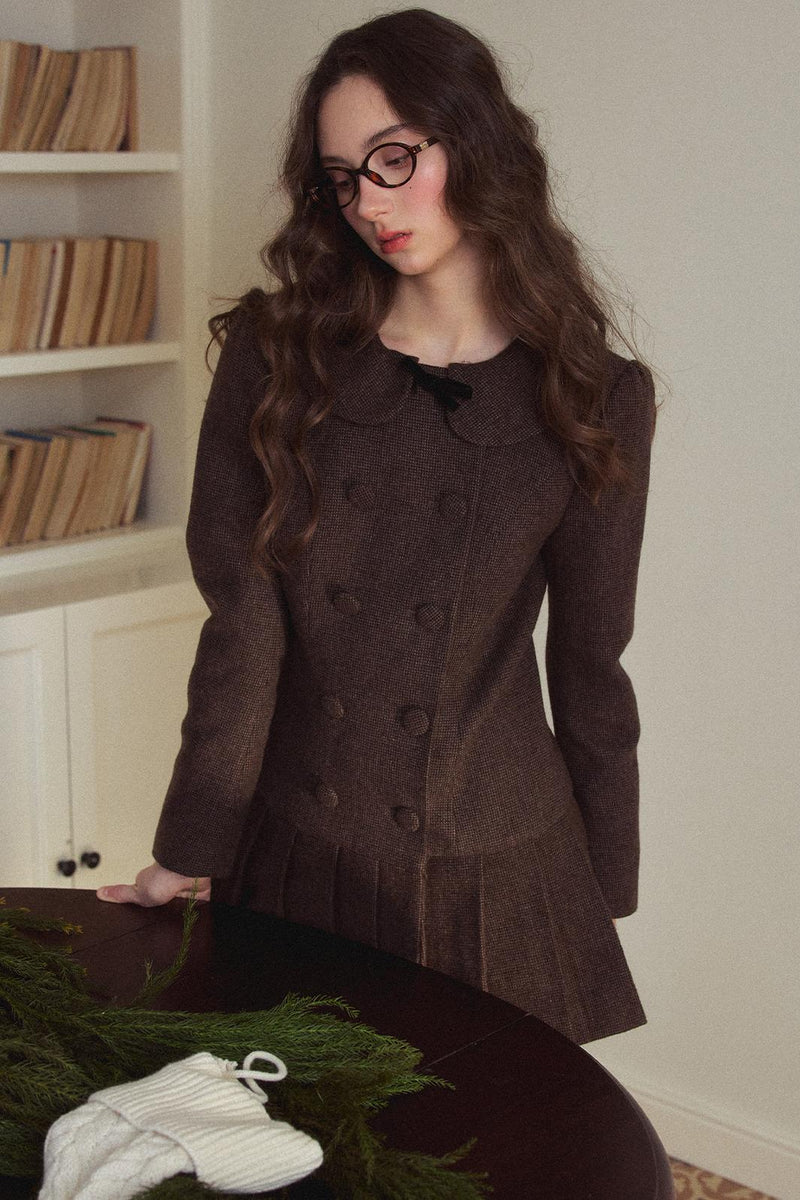 Retro Preppy Style Pleated Dress