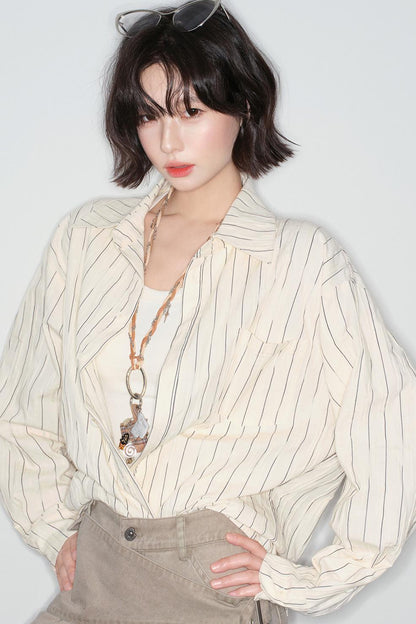 Gravity Striped Cotton Blouse