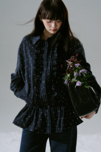 Flash Memory Ruffle Dot Top