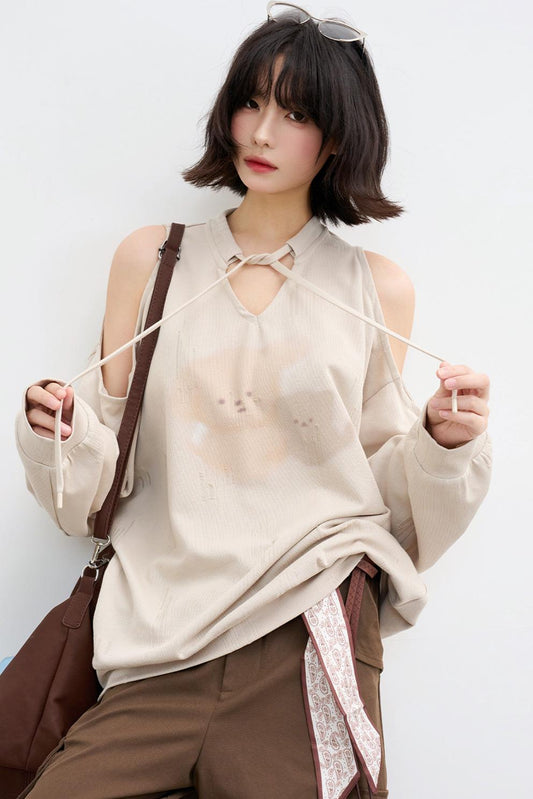 Off-shoulder Loose Top