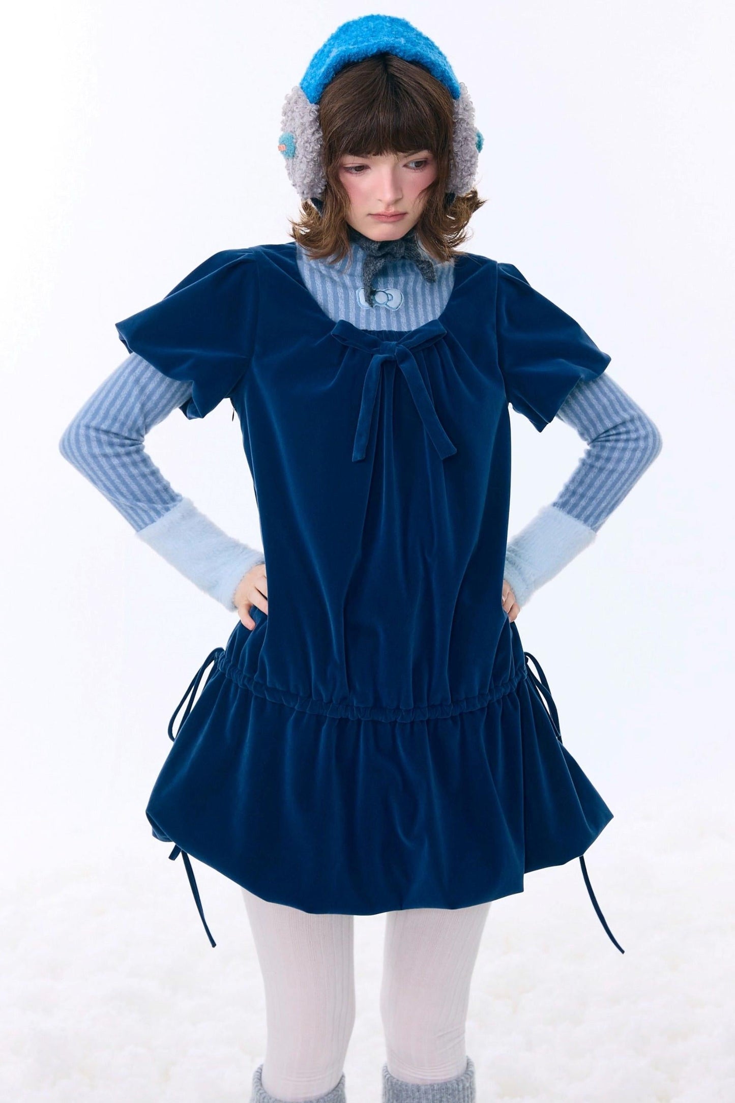 Dark Blue Velvet Dress