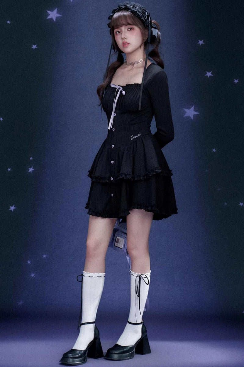 Dark Sweet Girly Tiered Dress