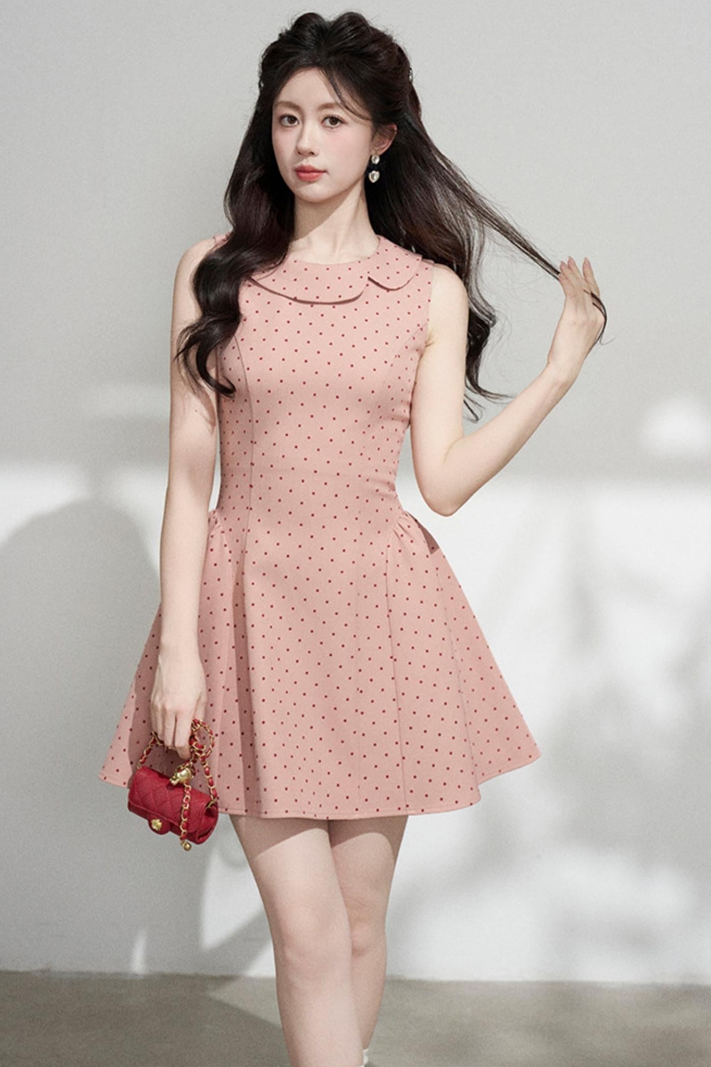 French Dot Dress + Cardigan