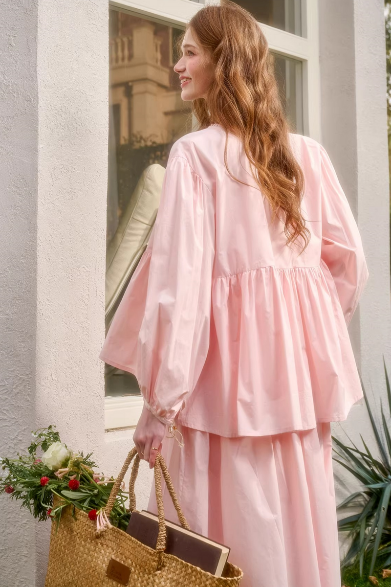 Baby Pink Sweet Dress + Shirt