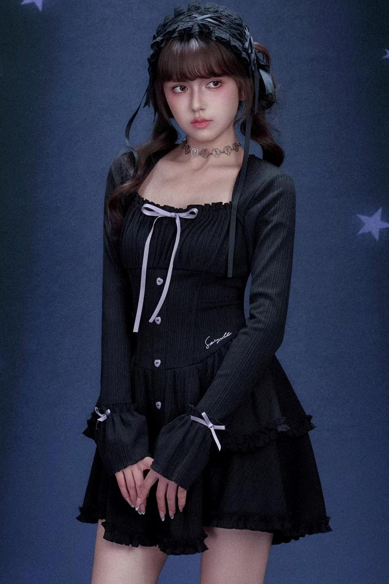 Dark Sweet Girly Tiered Dress