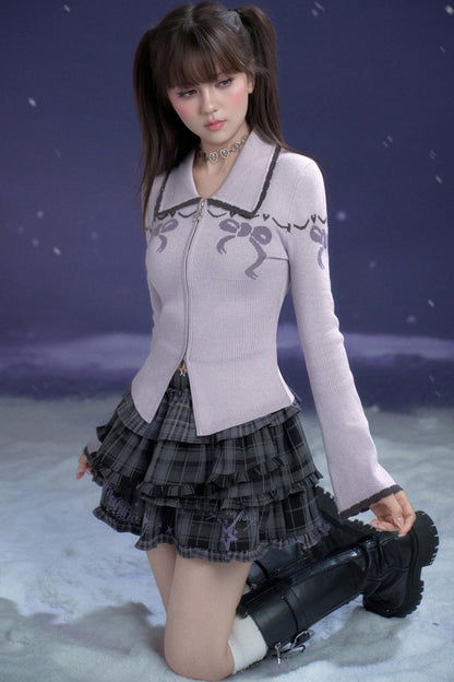 Sweet Ribbon Slim Cardigan