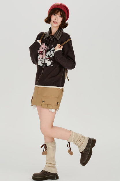 Retro Jacquard Soft Color Top