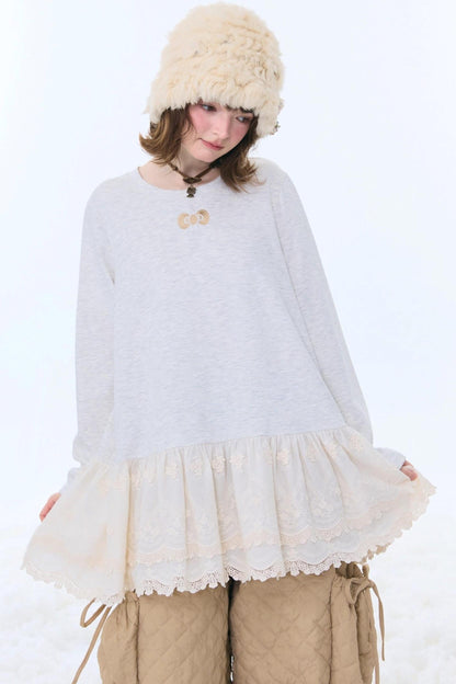 Retro Lace Ribbon Top