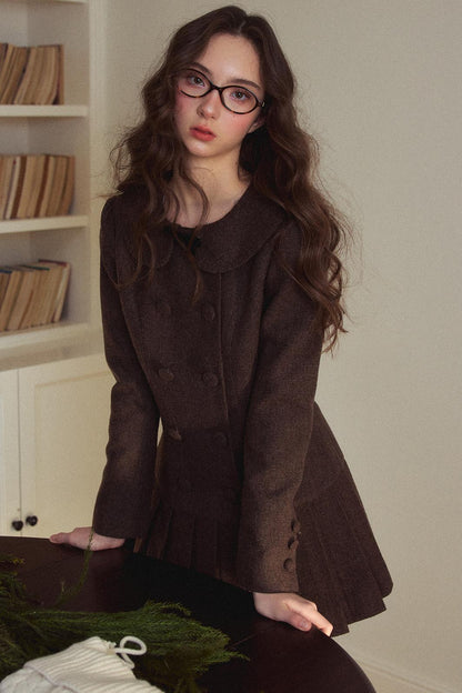 Retro Preppy Style Pleated Dress