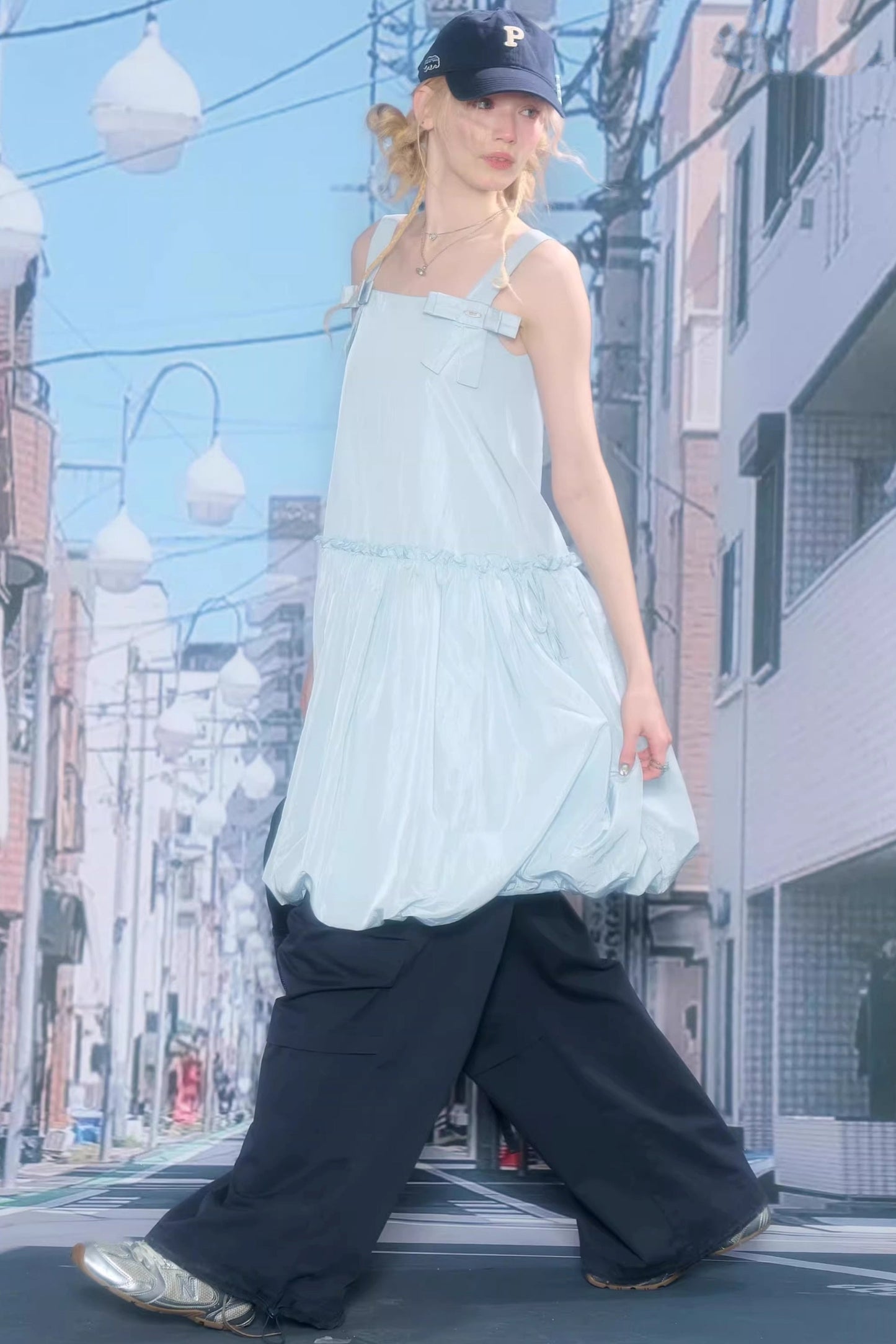 Ribbon Balloon Camisole Dress