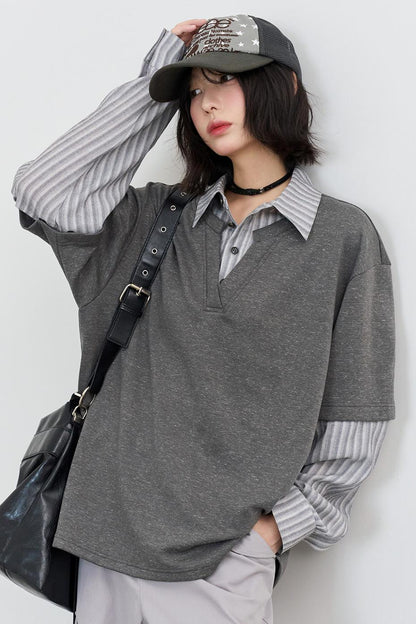 Patchwork Color Block Blouse