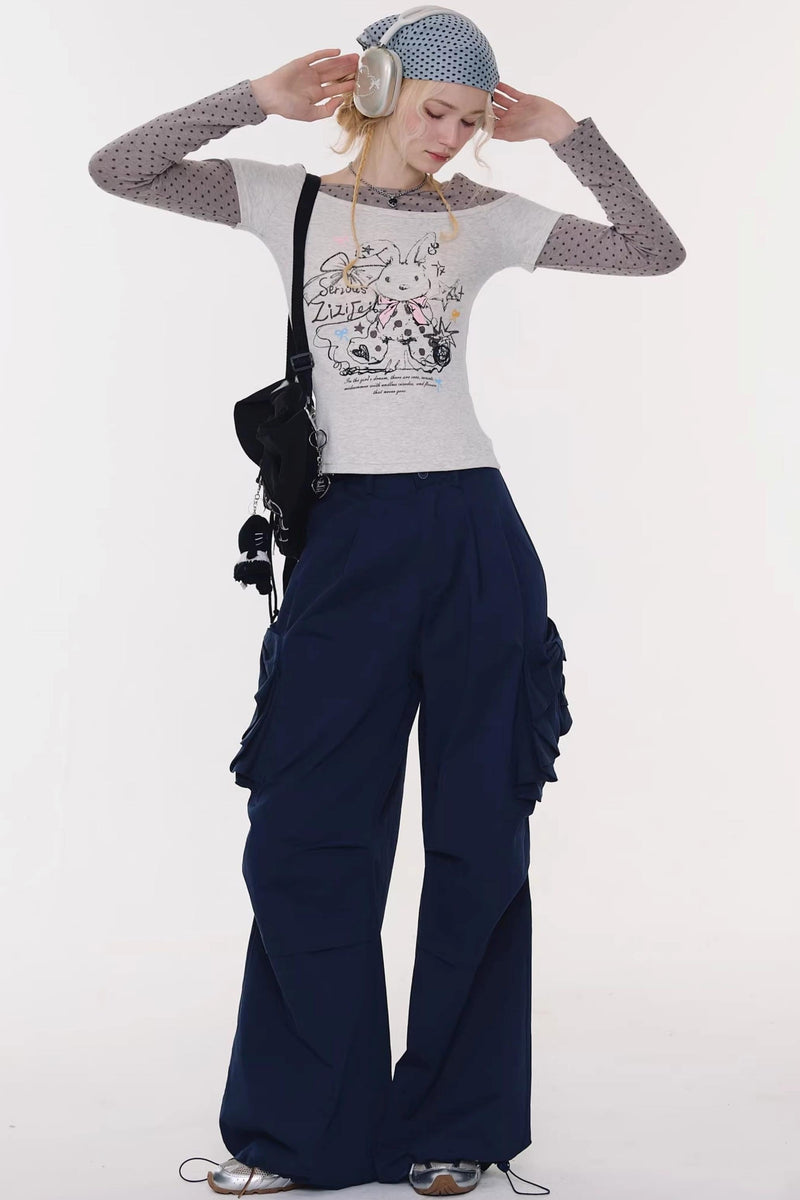 Dot Rabbit Print Top