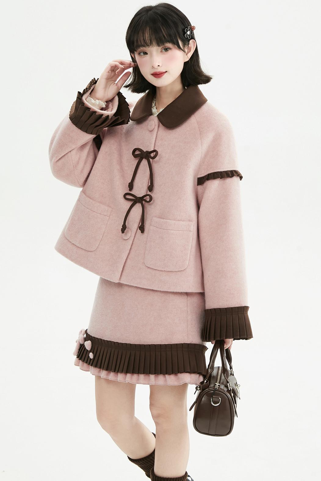 Retro Ribbon Doll Coat + Skirt
