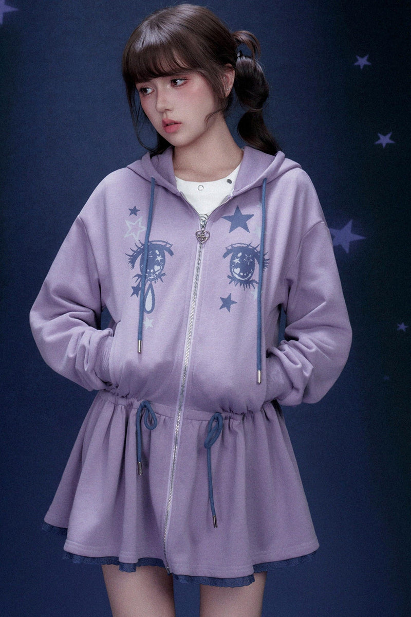 Comic Eye Hooded Dress