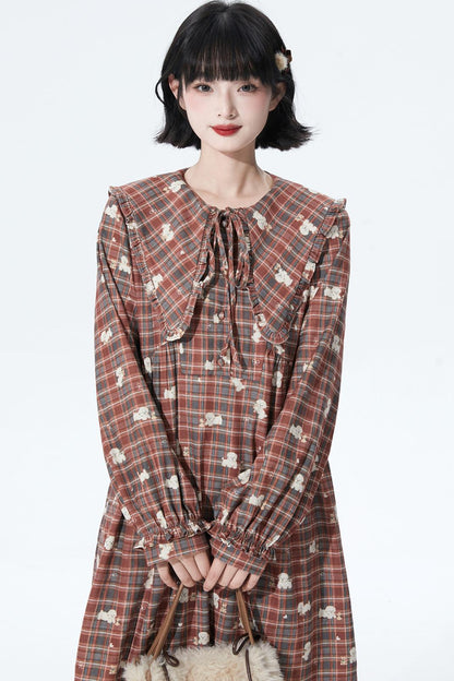 Retro Checker Puppy Dress