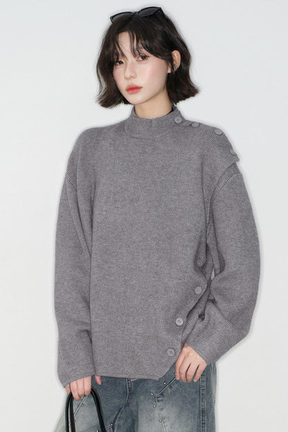 -collar Knitted Sweater