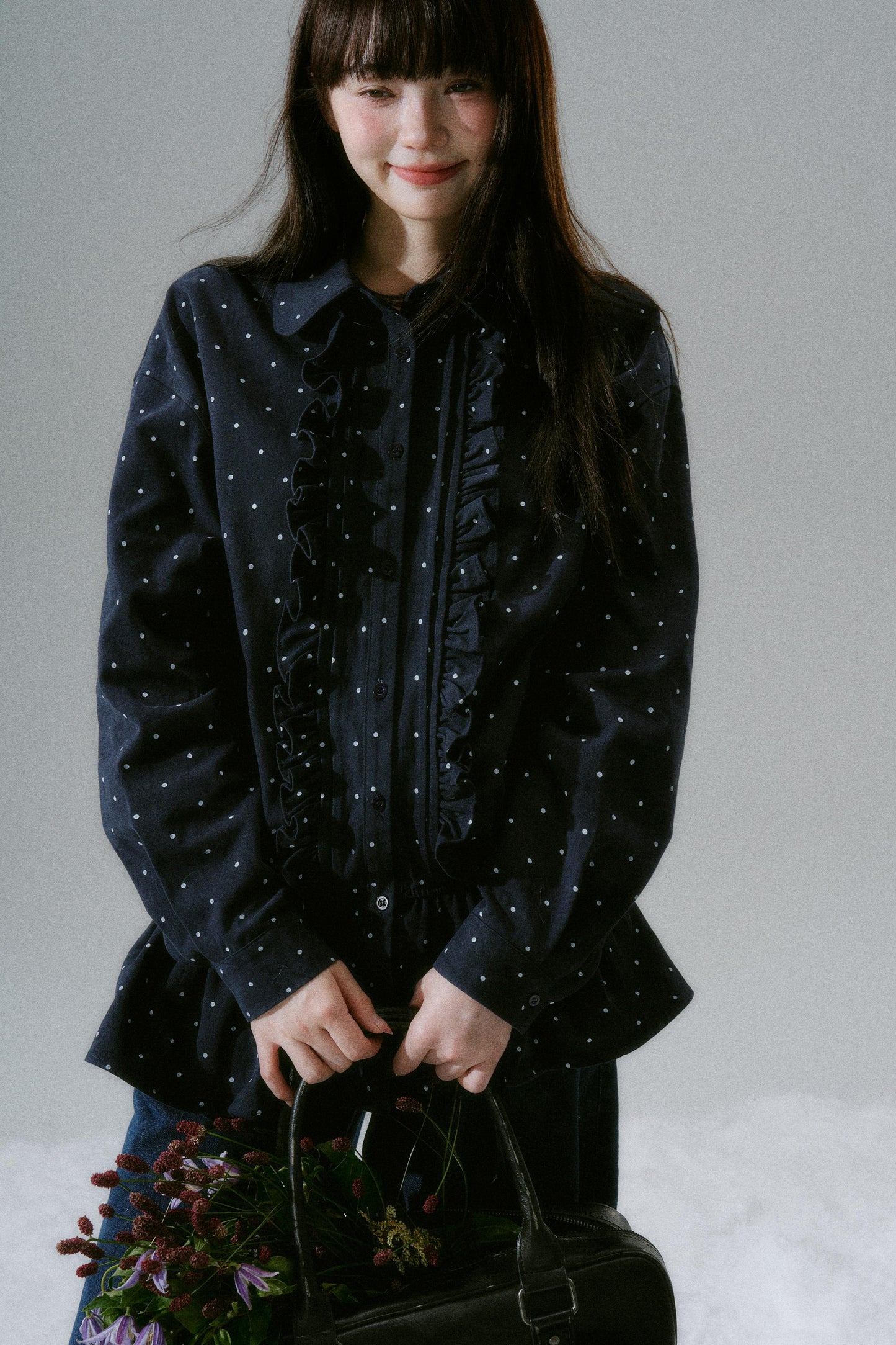 Flash Memory Ruffle Dot Top