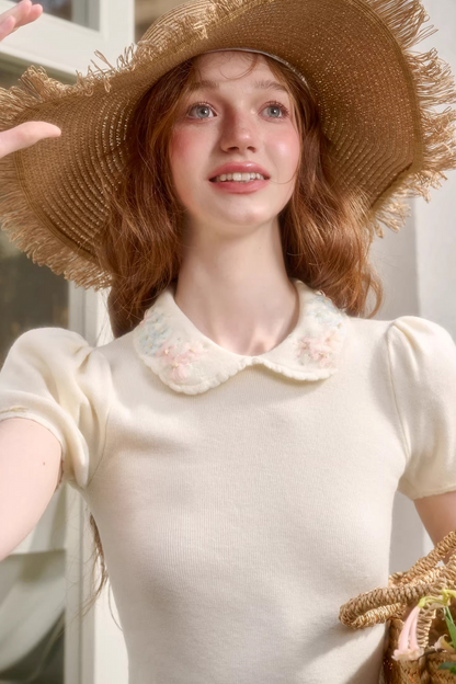 Frozen Flowers Fitted Top