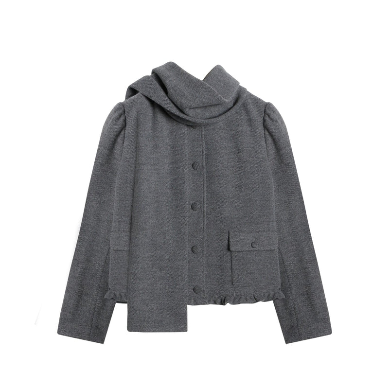 Retro Top + Preppy Pleated Skirt + Scarf