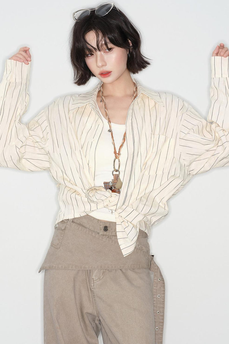 Gravity Striped Cotton Blouse