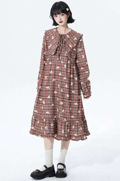 Retro Checker Puppy Dress