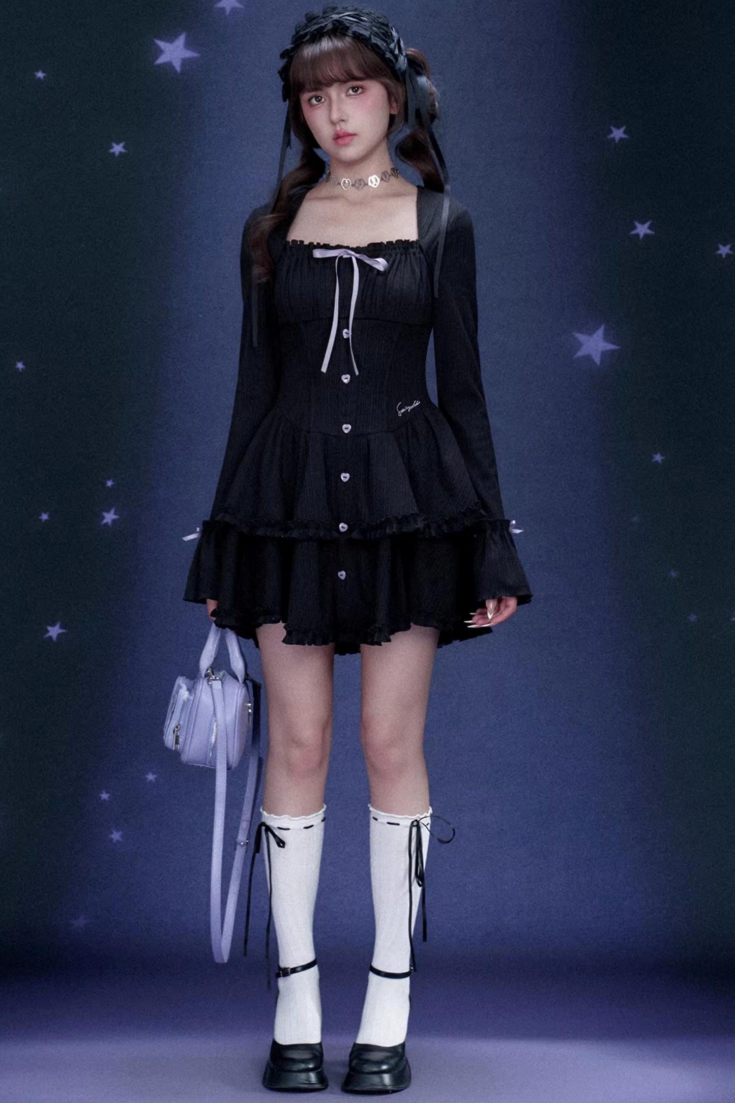 Dark Sweet Girly Tiered Dress