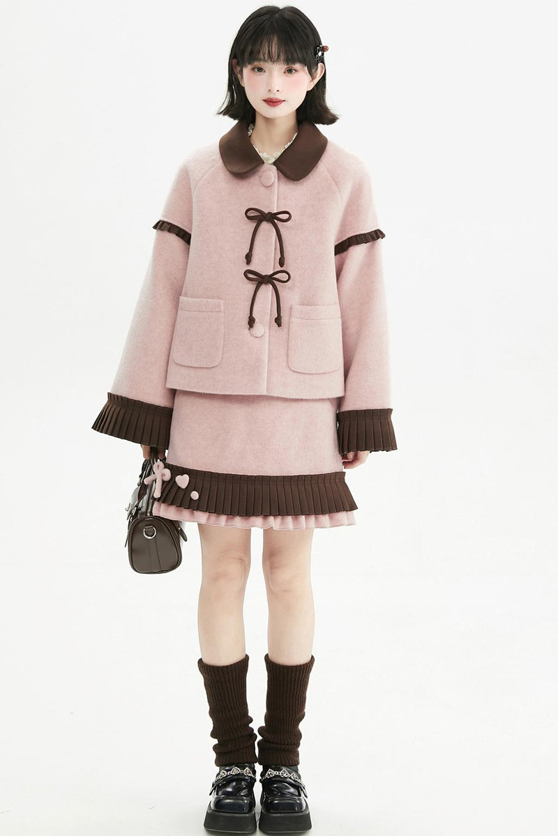 Retro Ribbon Doll Coat + Skirt