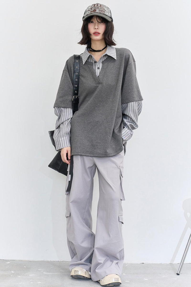 Patchwork Color Block Blouse