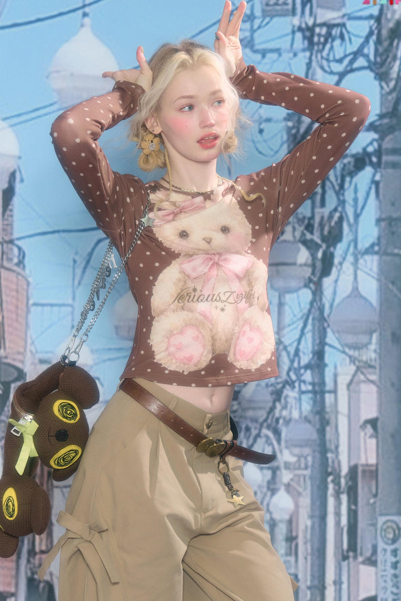 Dot Rabbit Print Top