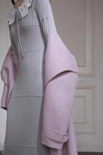 Sichuan Mist Gray Ruffle Long Dress
