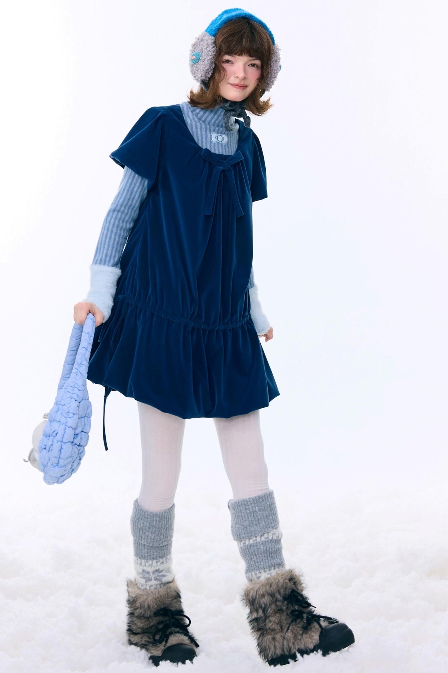 Dark Blue Velvet Dress