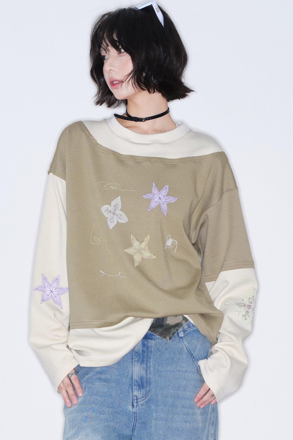 Gravity Hand-painted Color Block Top