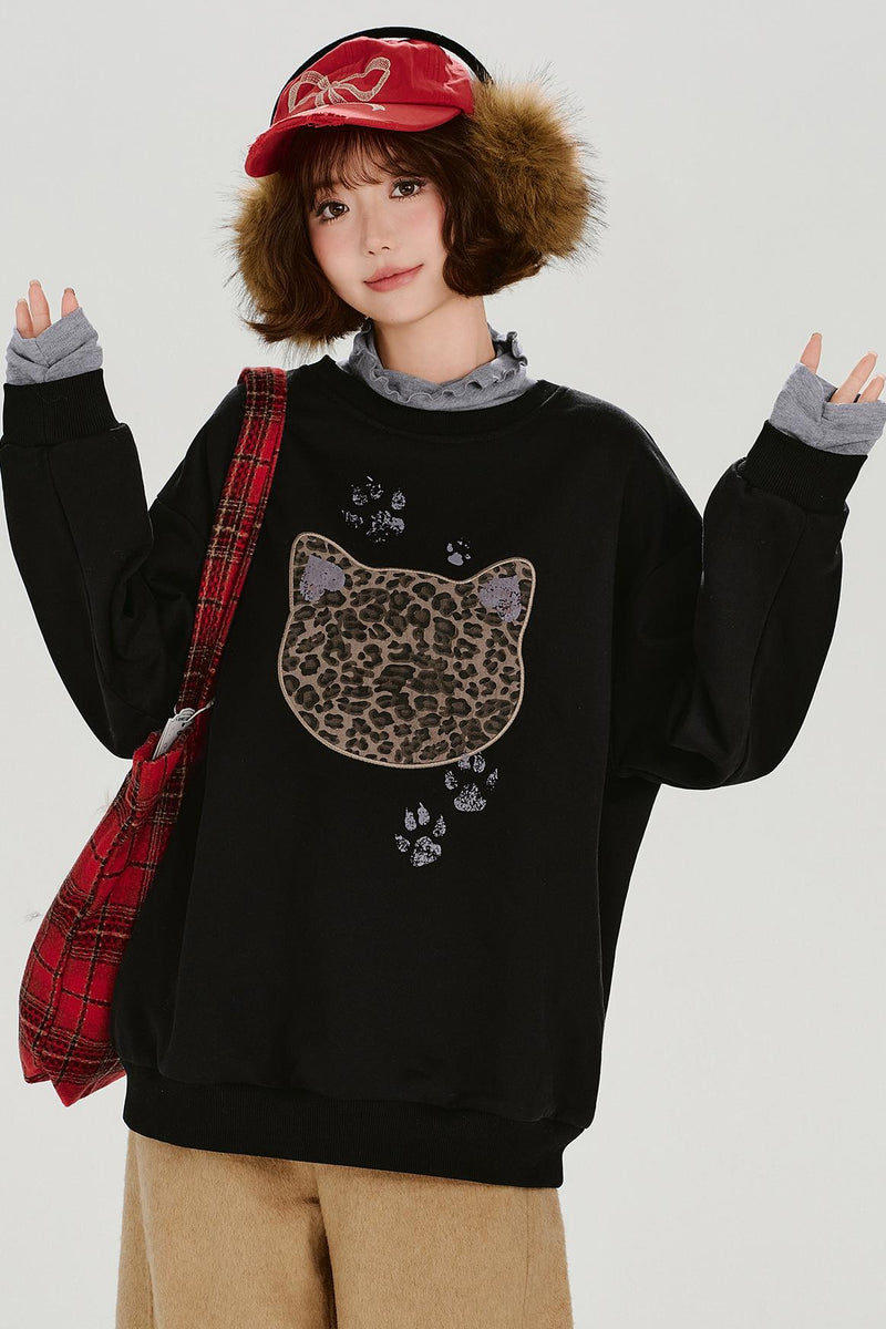Retro Leopard Loose Mode Top