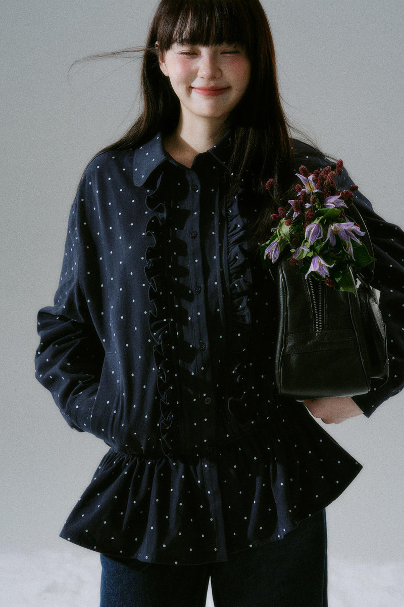 Flash Memory Ruffle Dot Top