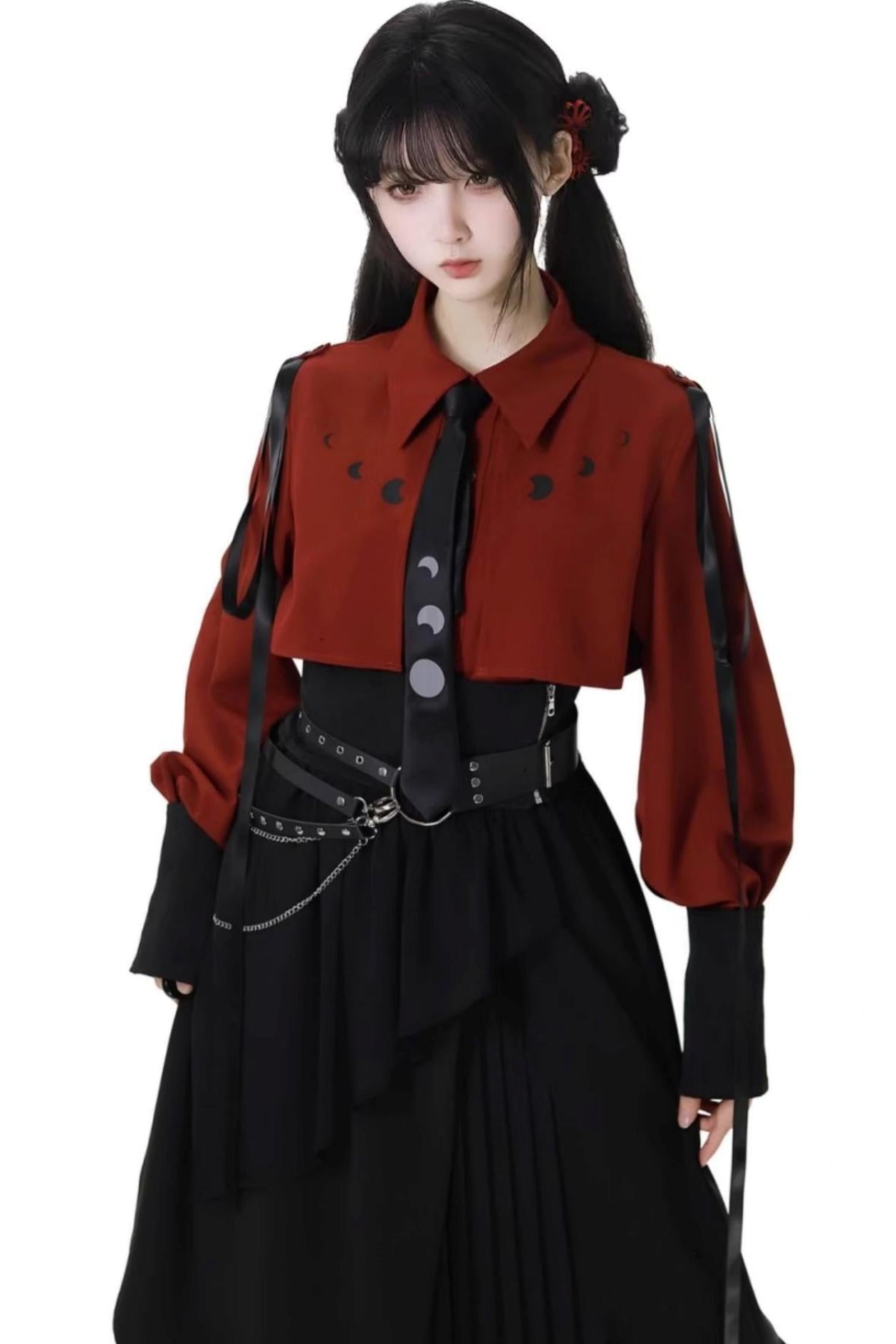 Moon Shadow Streamer New Chinese Skirt Set