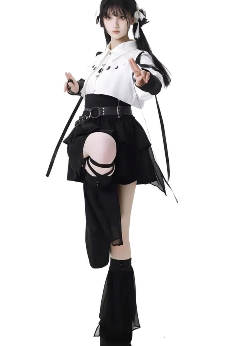 Moon Shadow Streamer New Chinese Skirt Set