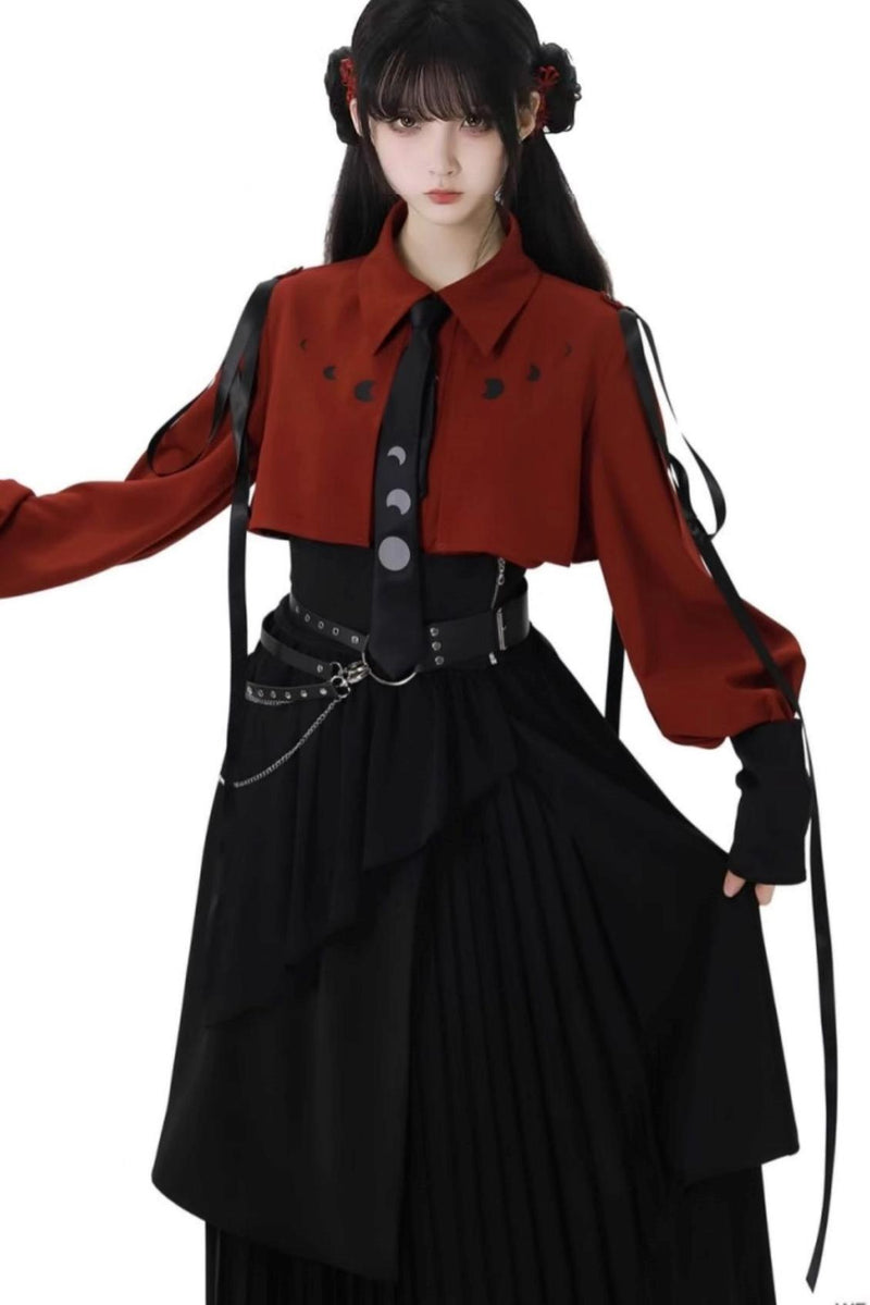 Moon Shadow Streamer New Chinese Skirt Set