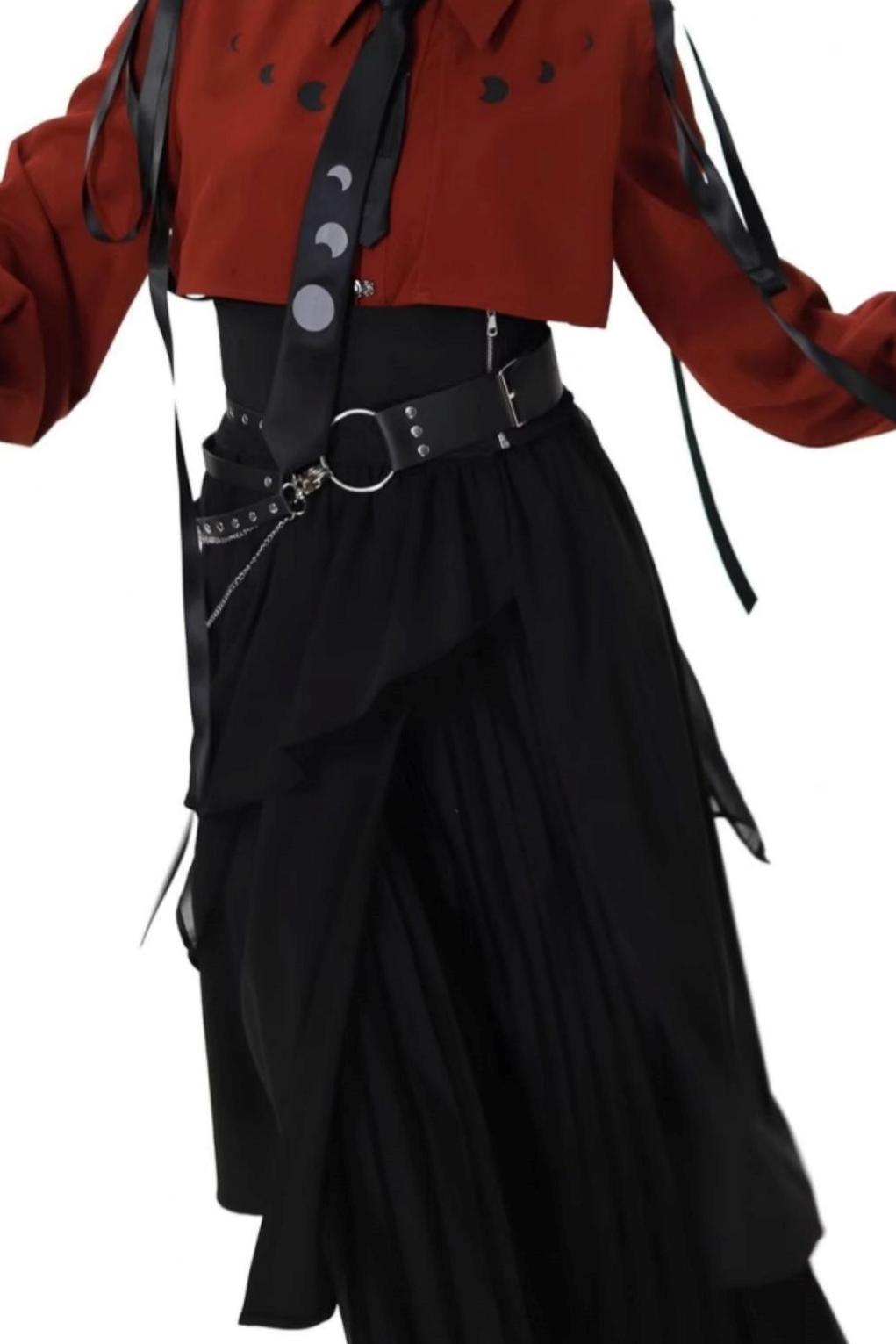 Moon Shadow Streamer New Chinese Skirt Set