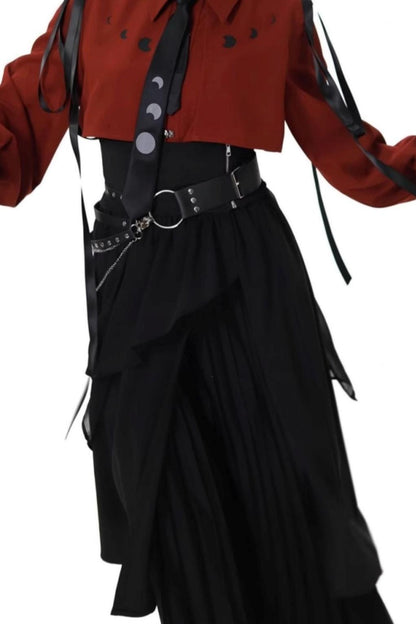 Moon Shadow Streamer New Chinese Skirt Set