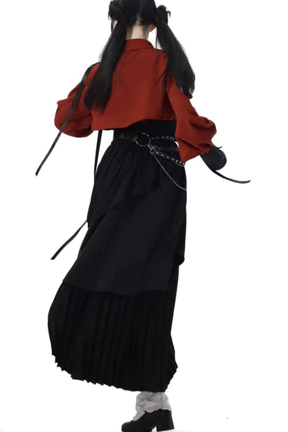 Moon Shadow Streamer New Chinese Skirt Set