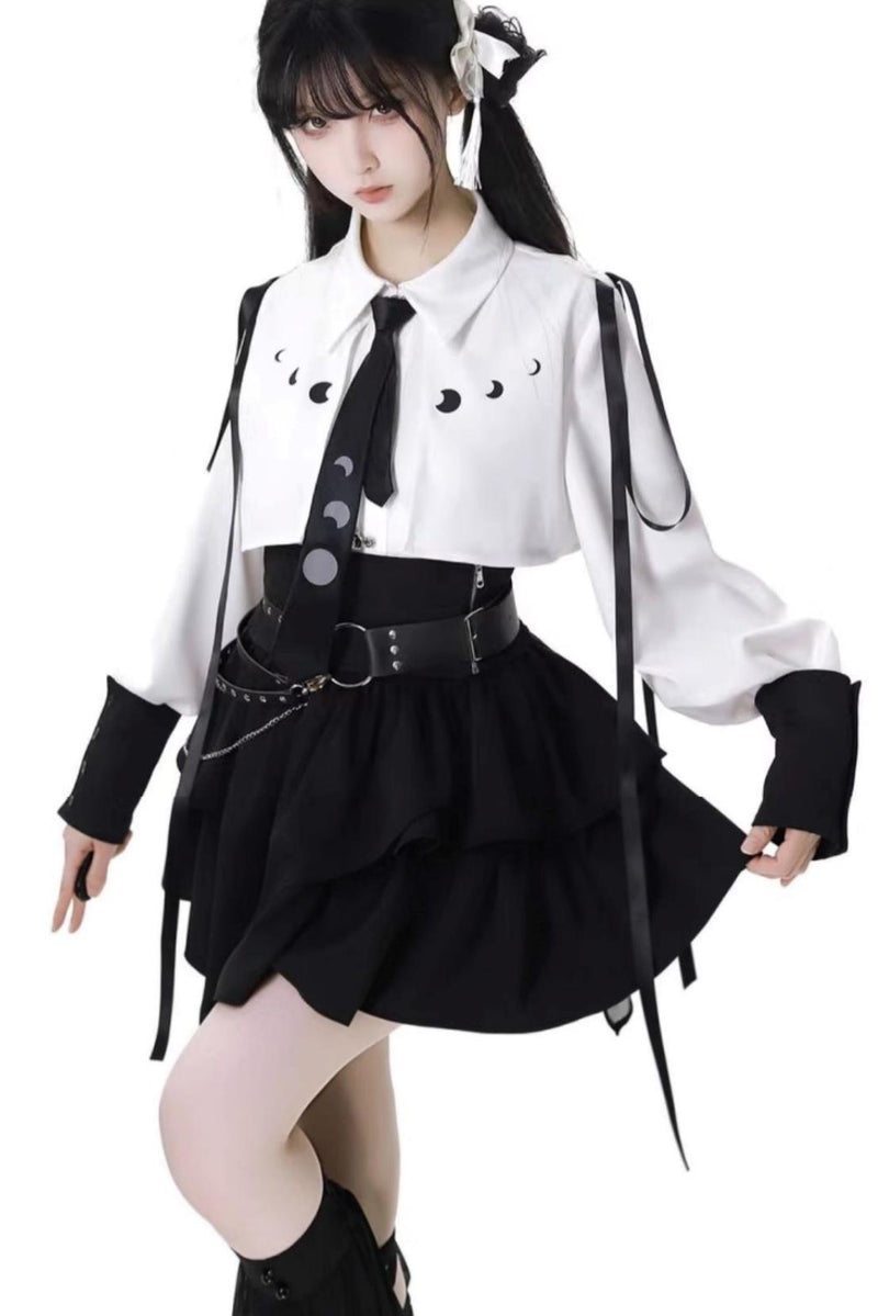 Moon Shadow Streamer New Chinese Skirt Set