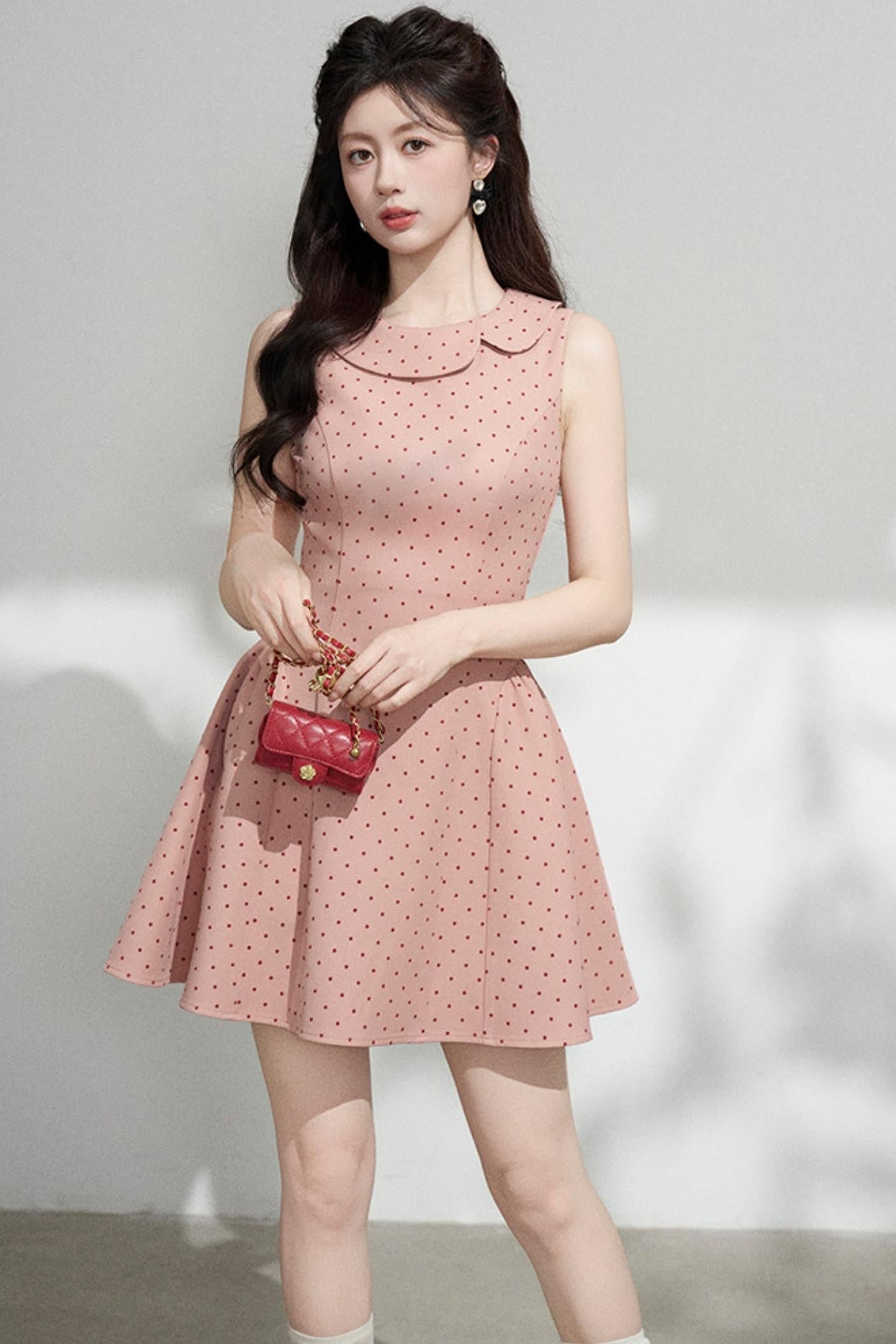 French Dot Dress + Cardigan