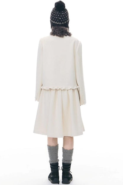 Retro Top + Preppy Pleated Skirt + Scarf