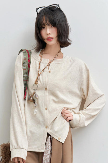 Reversible V-neck Cardigan