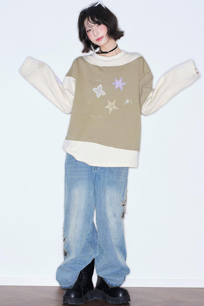 Gravity Hand-painted Color Block Top